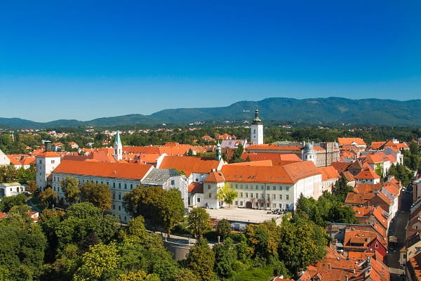 Den øvre byen Zagreb, Kroatia