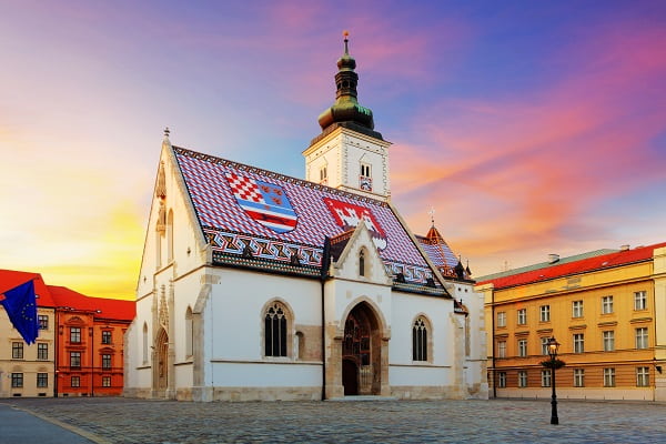 Den øvre byen Zagreb, Kroatia